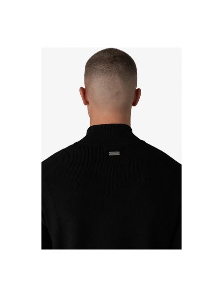 Jersey cuello alto con cremallera de punto de tela jersey Quotrell negro