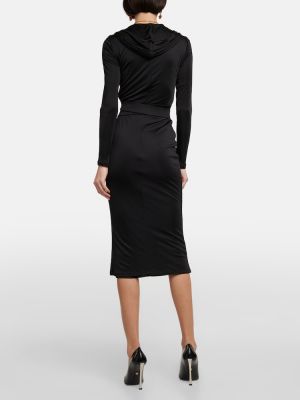 Midi šaty s kapucňou Versace čierna