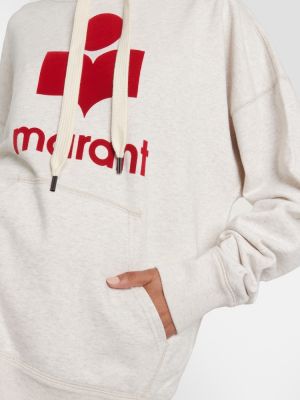 Pamučna hoodie s kapuljačom Marant Etoile bijela