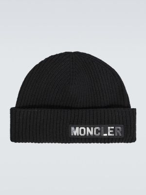 Vilnonis kepurė Moncler juoda