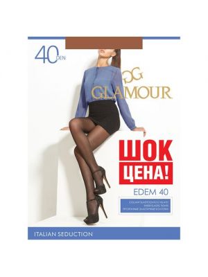 Колготки Glamour Edem, размер 4-L, 40 den, nero - Черный