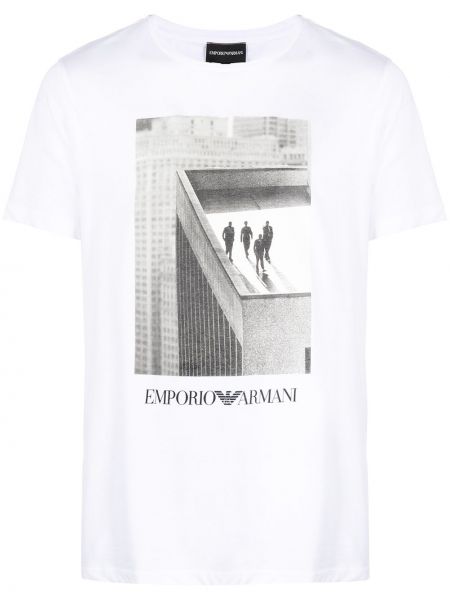T-shirt à imprimé Emporio Armani blanc