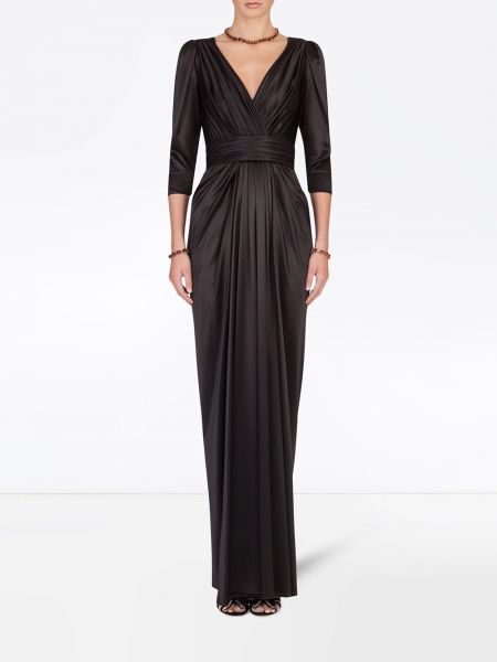 Vestido de noche con volantes Dolce & Gabbana negro