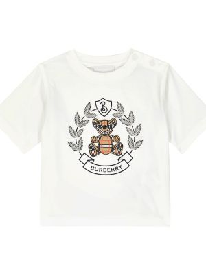 Jersey trykt bomull t-skjorte for jenter Burberry Kids hvit