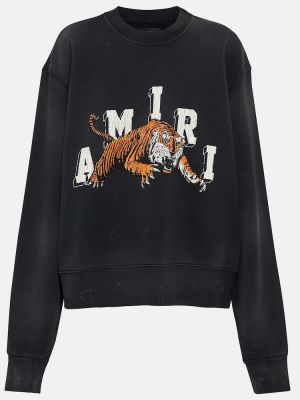 Raštuotas medvilninis džemperis su tigro raštu Amiri juoda