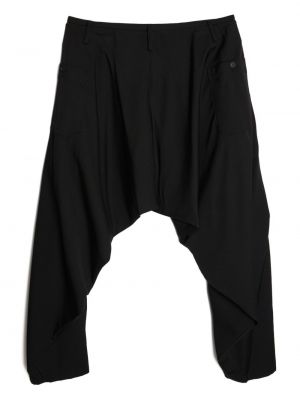 Drapované kalhoty Yohji Yamamoto černé