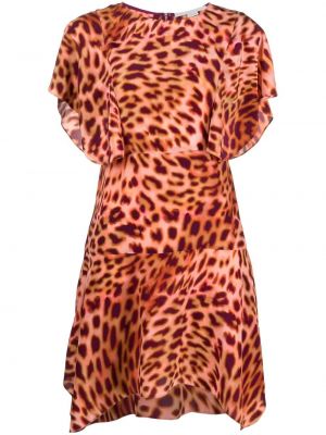 Leopard trykt silke dress Stella Mccartney rosa