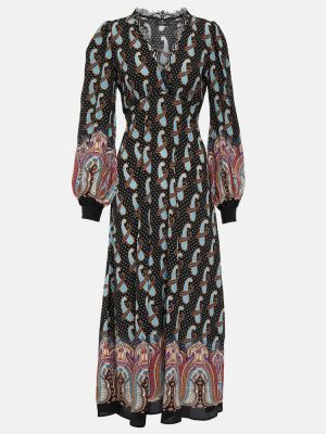 Svilena midi haljina s paisley uzorkom Etro