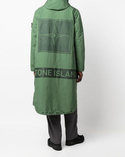 Raštuotas paltas Stone Island žalia