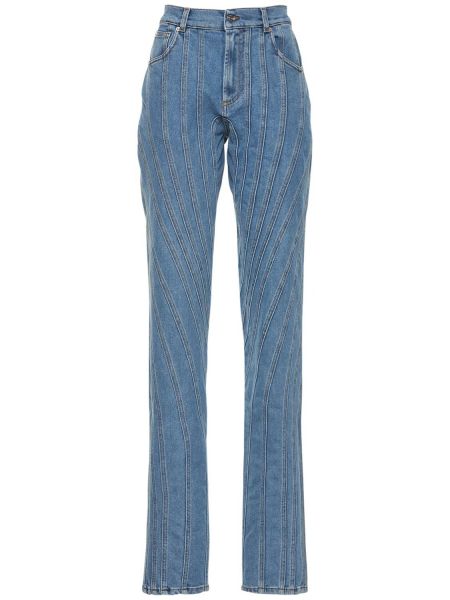 Voľné džínsy s nízkym pásom Mugler modrá