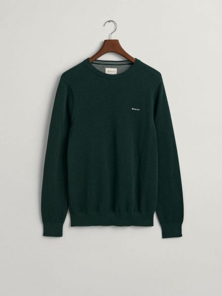 Клетчатый пуловер Gant зеленый