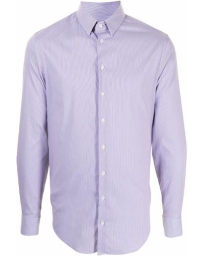 Camisa a rayas con estampado Giorgio Armani violeta