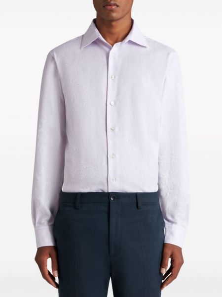 Žakárová bavlněná košile Etro bílá