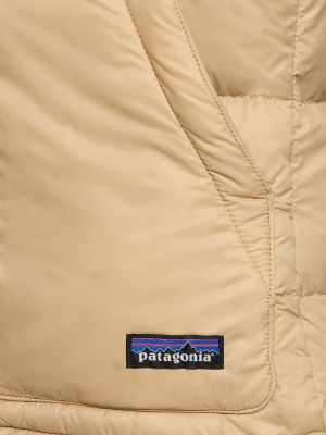 Péřová vesta s kapucí Patagonia béžová
