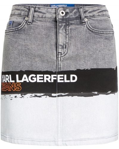 Hög midja knälång kjol Karl Lagerfeld Jeans svart