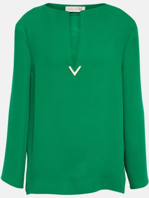 Blusa de seda Valentino verde
