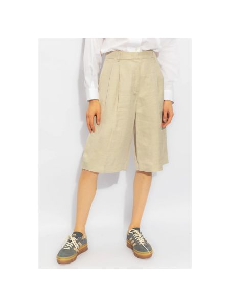 Pantalones cortos plisados Emporio Armani beige