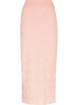 Юбка миди с принтом сетчатая Fendi, розовая