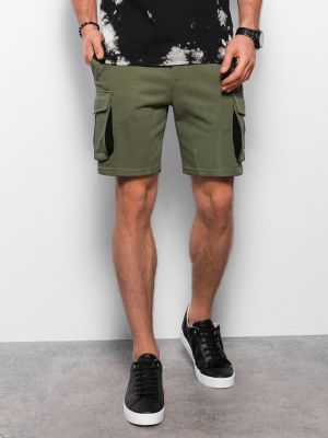 Cargo kratke hlače z žepi Ombre zelena