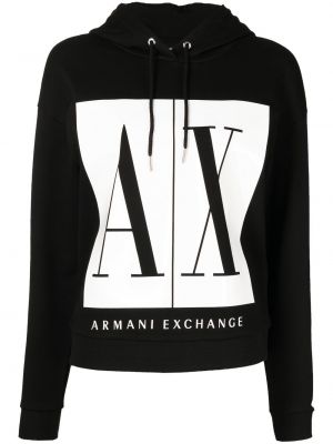 Trykt hettegenser Armani Exchange svart