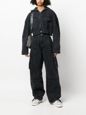 Džinsa jaka ar kapuci Moschino Jeans melns