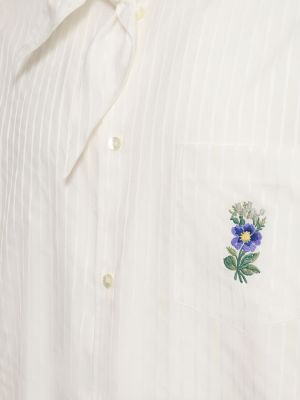 Viskózová bavlnená košeľa s mašľou Etro biela