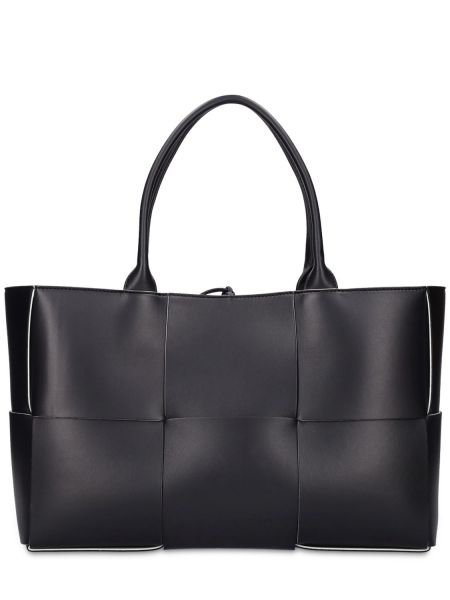 Læder shopping bag Bottega Veneta sort