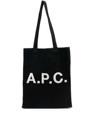 Brodert shoppingbag A.p.c. svart