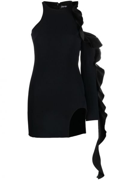 Asimetrična mini obleka David Koma črna