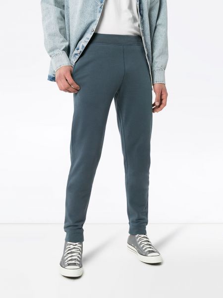 Sportovní kalhoty jersey Sunspel modré