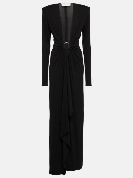 Krištáľové dlouhé šaty Alexandre Vauthier čierna
