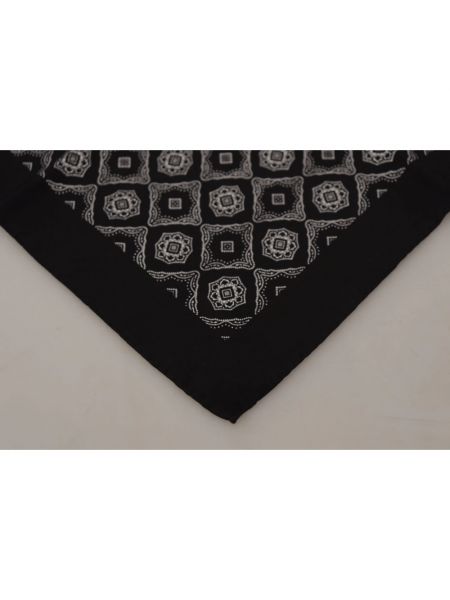 Pañuelo de seda con estampado con estampado geométrico Dolce & Gabbana negro