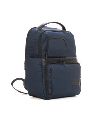 Nylonowy plecak skórzany Piquadro niebieski