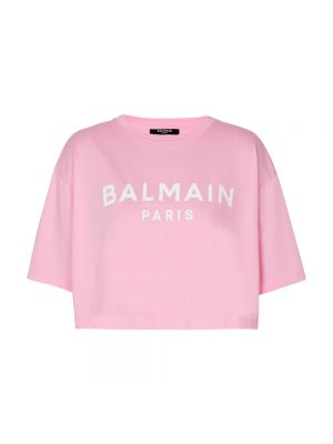 Koszulka Balmain różowa