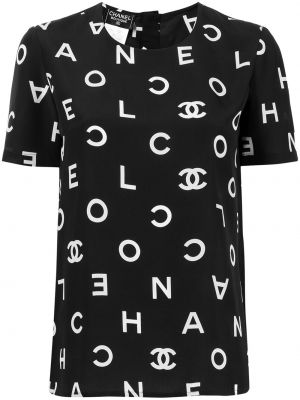 Camiseta con estampado Chanel Pre-owned negro