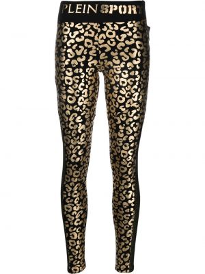 Teplákové nohavice s potlačou s leopardím vzorom Plein Sport