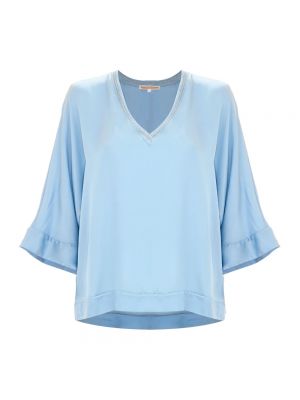 Bluse mit v-ausschnitt Kocca blau