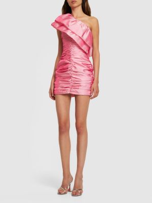 Mini šaty s volány Rotate růžové