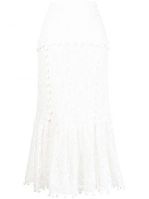 Květinové rozšířená sukně Alexis - bílá