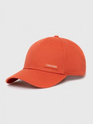 Хлопковая кепка Calvin Klein оранжевая