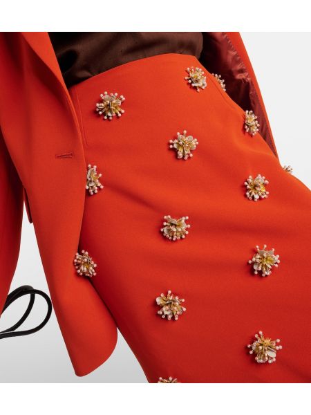 Midi suknja s cvjetnim printom Dries Van Noten crvena