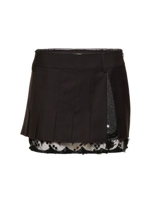 Mini spódniczka wełniana tiulowa 16arlington czarna
