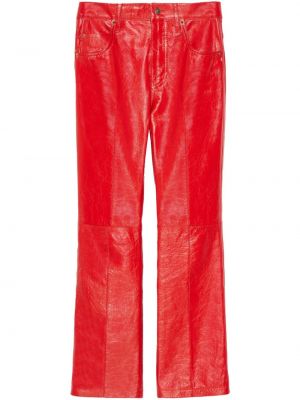 Usnjene hlače Gucci rdeča