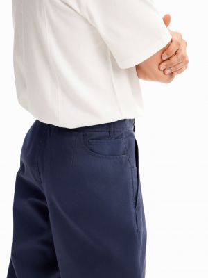 Pantaloni plissettati Desigual blu