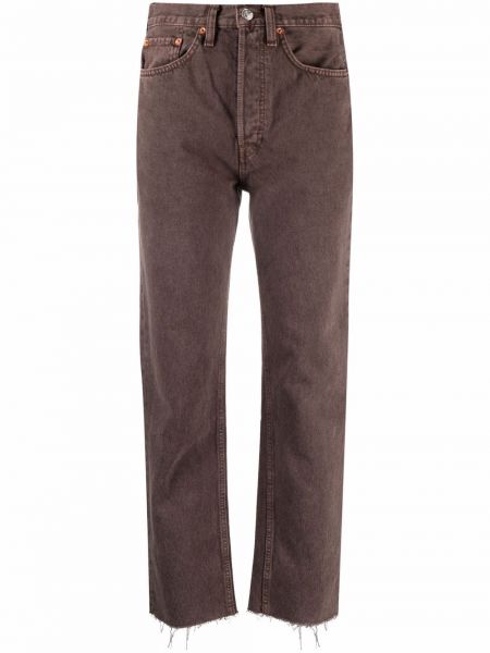 Pantalones rectos de cintura alta Re/done marrón