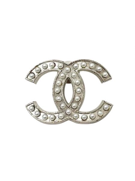 Broszka retro Chanel Vintage srebrna