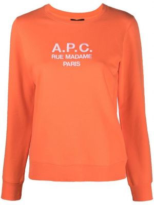 Sweatshirt mit stickerei A.p.c. orange