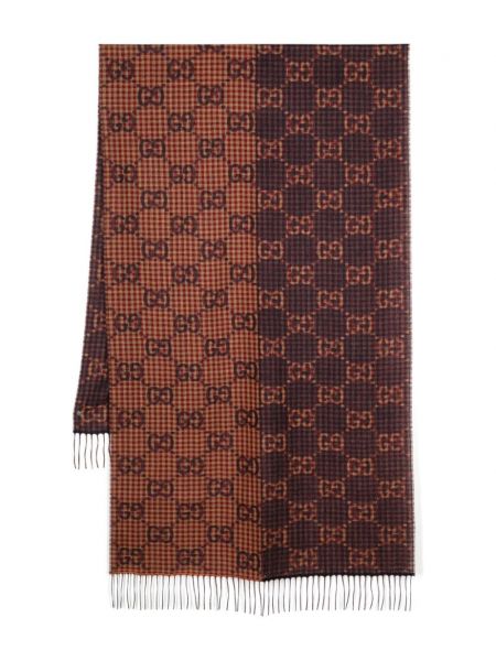 Jacquard tørklæde Gucci brun