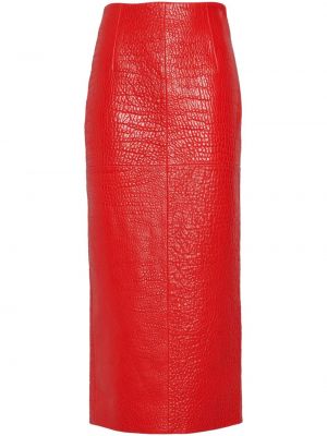 Kožená sukně Prada červené