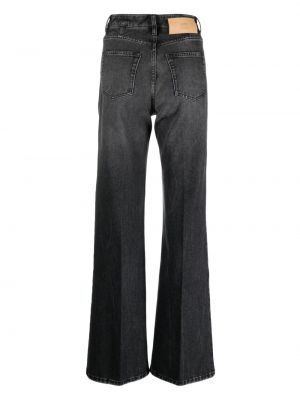 Bavlněné zvonové džíny Ami Paris černé